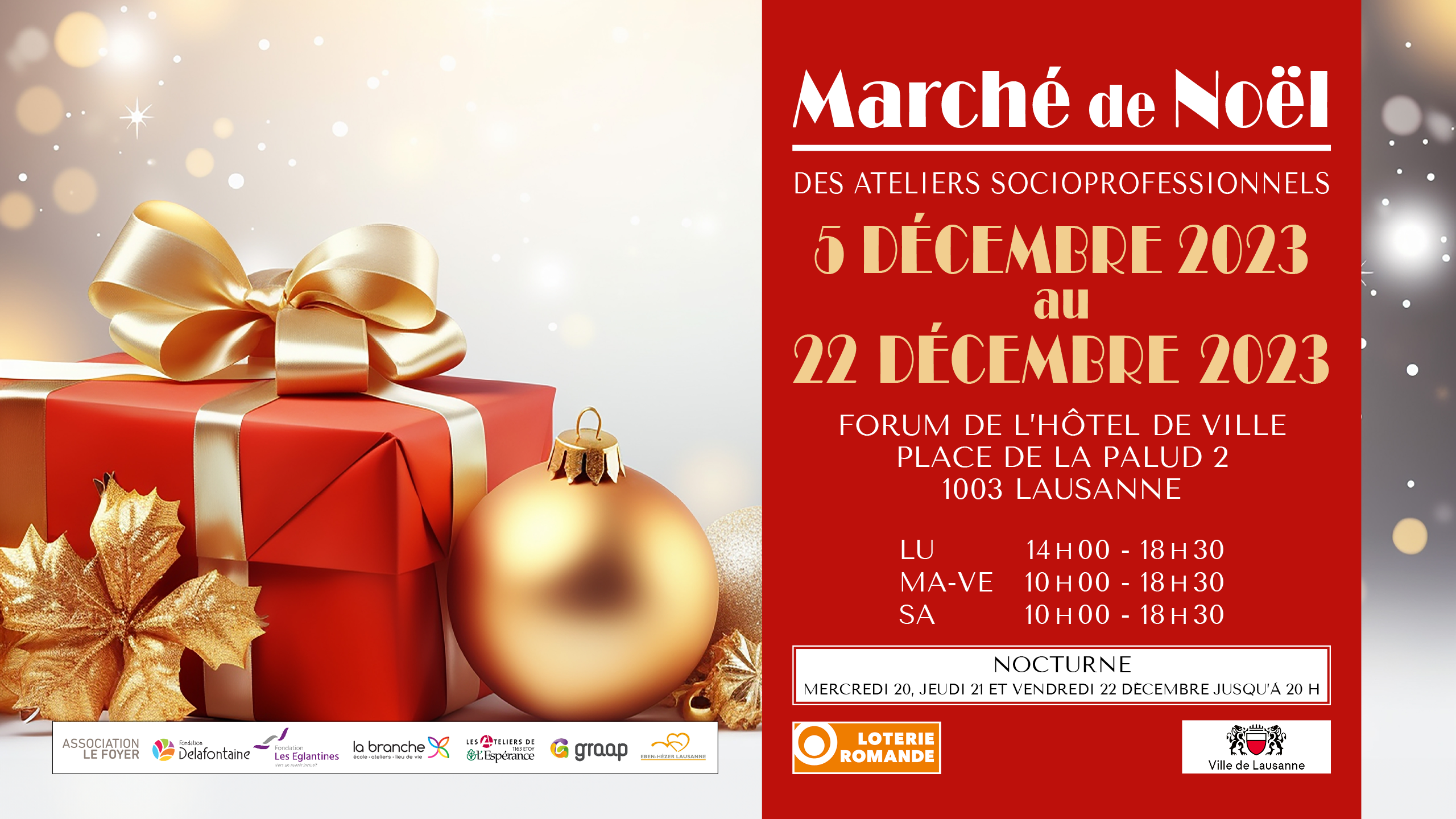 Fondatioon Les Eglantines - Marché de Noël des Ateliers socio-professionnels 2023