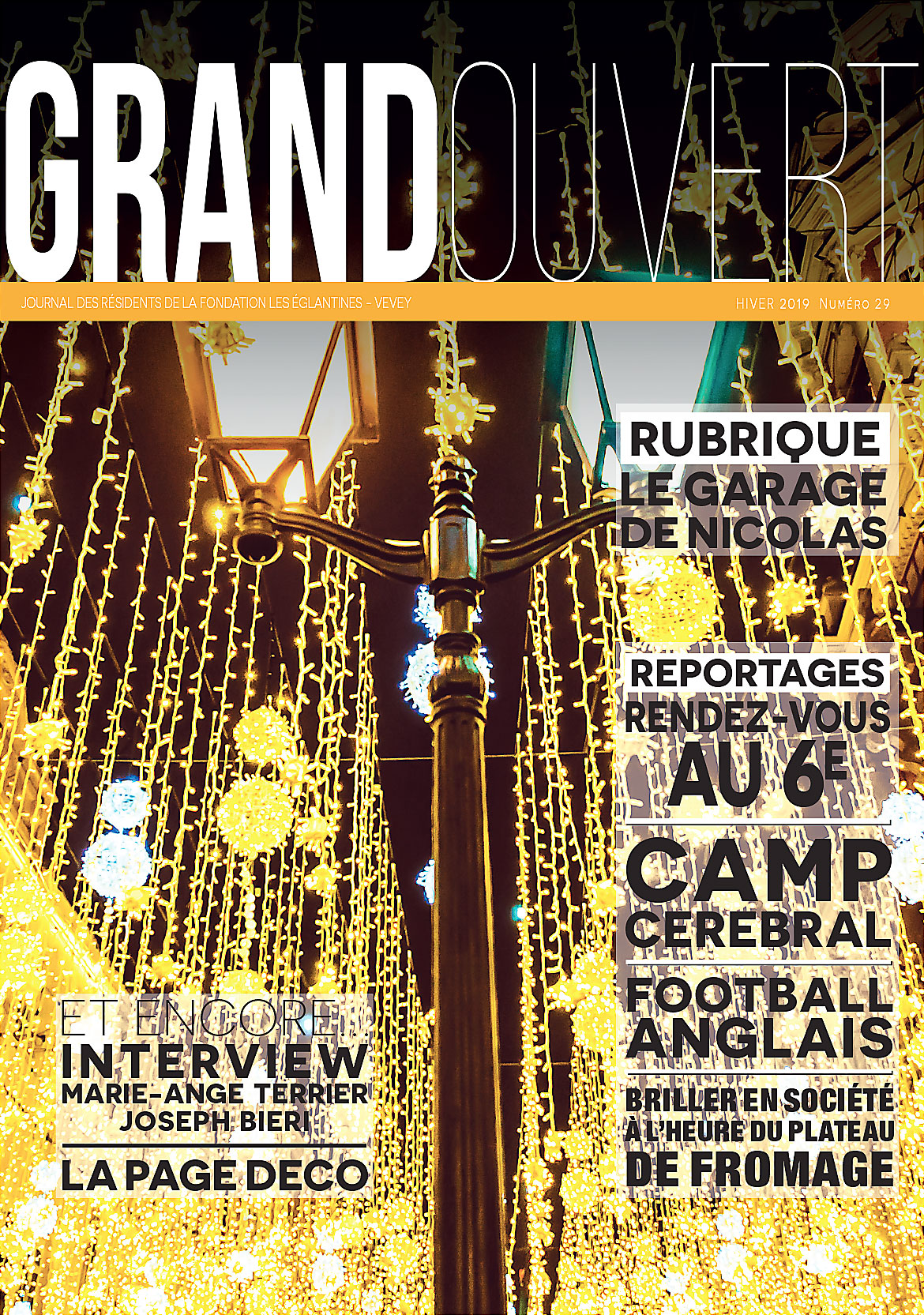 Fondation les Eglantines - Couverture du Journal Grand Ouvert N° 29